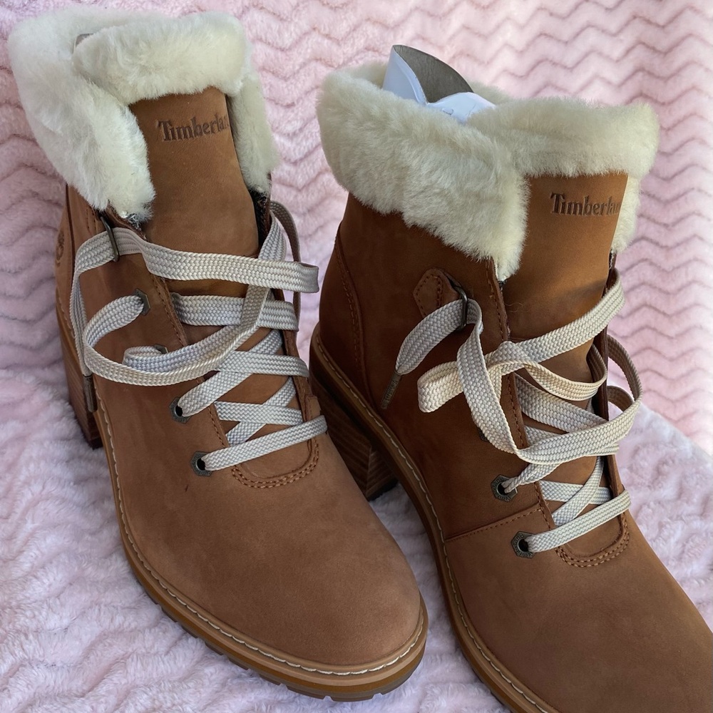 Timberland Sienna Waterproof Rust Nubuck Mid Hiker with Shearling